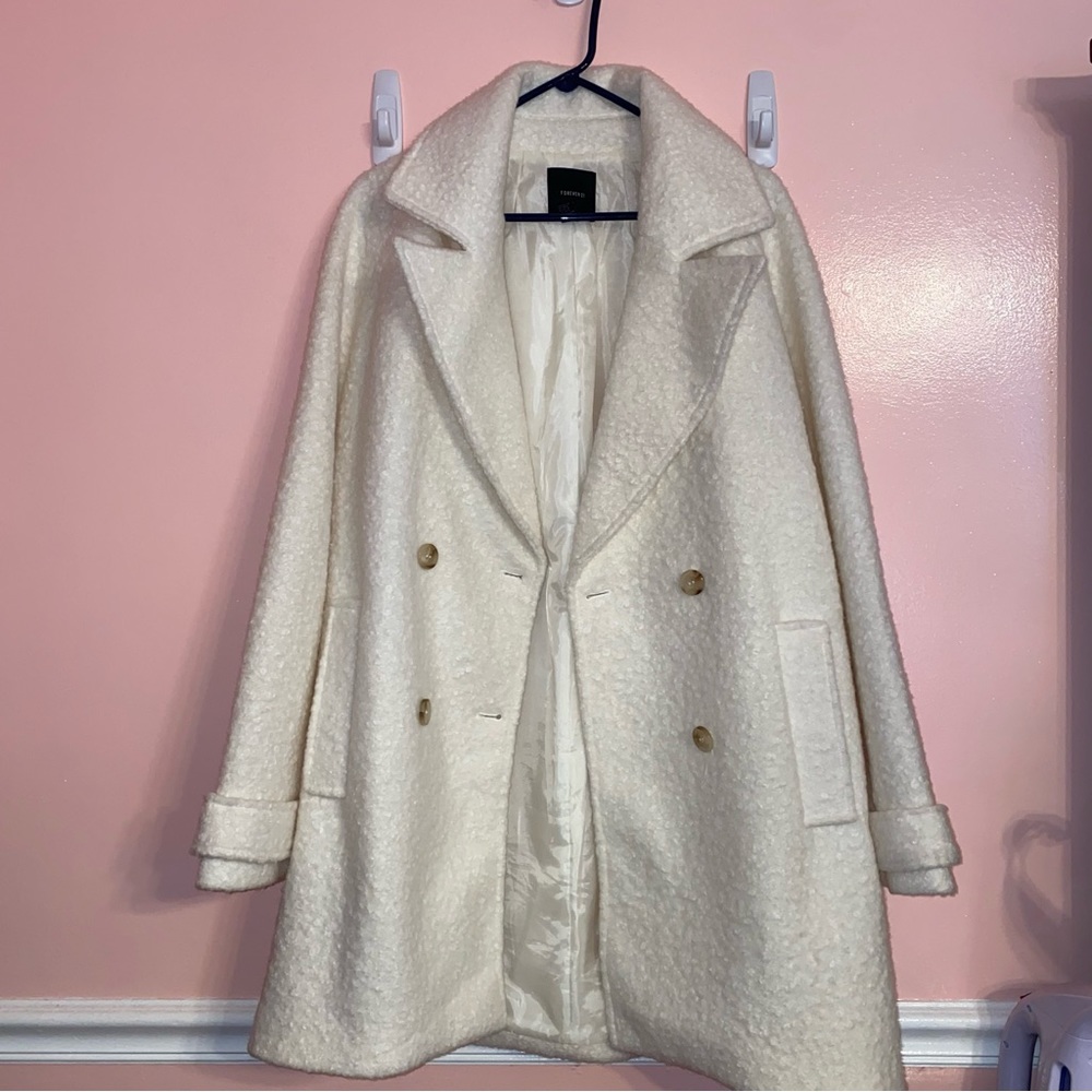 Forever 21 Long Cream Coat